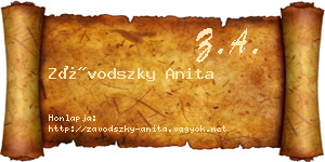 Závodszky Anita névjegykártya